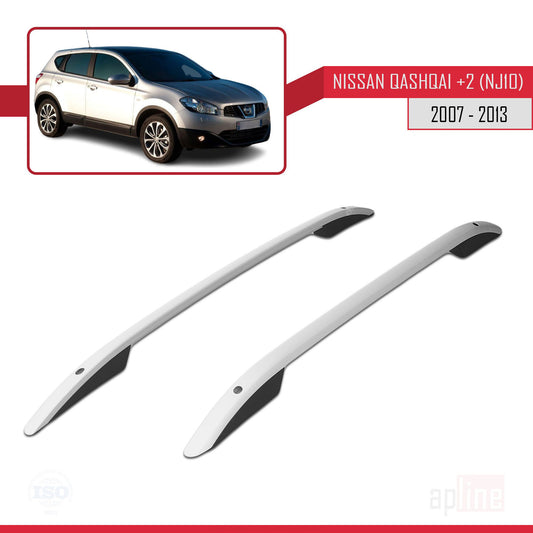 Dakrails Compatible met Nissan Qashqai +2 (NJ10) 2008-2013 (Korte Wielbasis L1/H1) Dakdrager Bagagedrager (Zelfklevend Model) Grijs