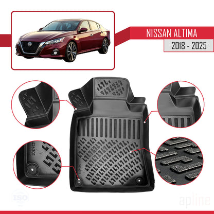 4D Rubbermatten Compatible met Nissan Altima 6 (L34) 2018-2025 Zwart