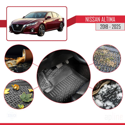 4D Rubbermatten Compatible met Nissan Altima 6 (L34) 2018-2025 Zwart