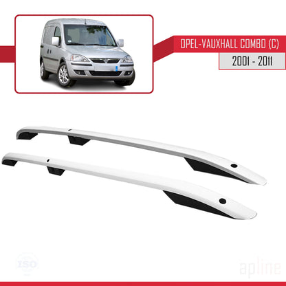 Compatible avec Opel Combo C 2001-2011 (Empattement Court L1/H1) Rails de Toit Porte-bagages sur le Toit (Modèle Adhésif) Gris