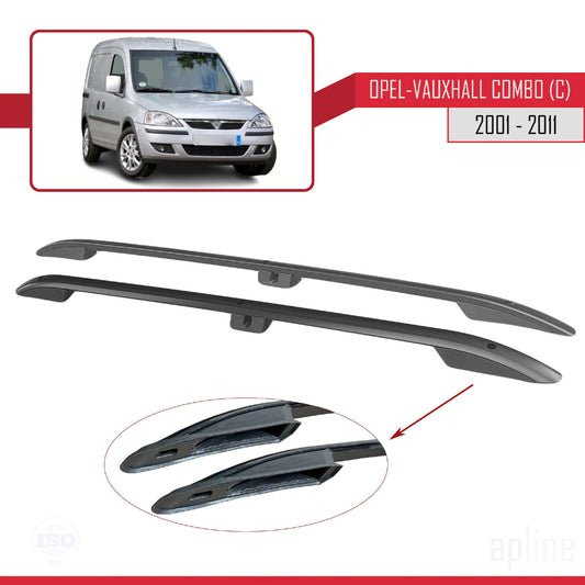 Dakrails Compatible met Opel Combo C 2001-2011 (Korte Wielbasis L1/H1) Dakdrager Bagagedrager (Zelfklevend Model) Zwart