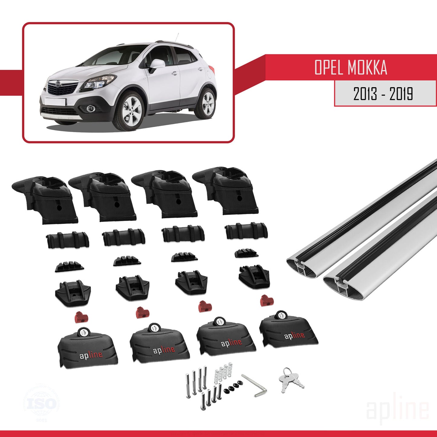 Compatible with Vauxhall Mokka A (J13) 2012-2016 ACE-2 Car Roof Rack Cross Bar Grey Aluminium 2 Bars