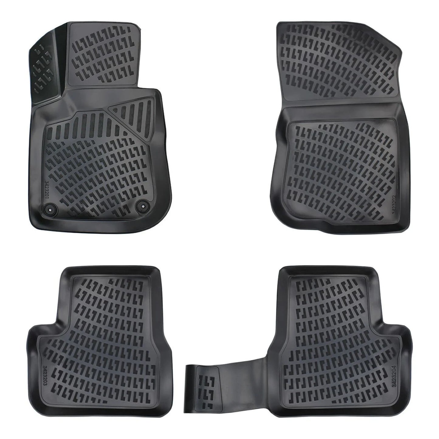 4D Rubbermatten Compatible met Peugeot 2008 (A94) 2013-2019 Zwart