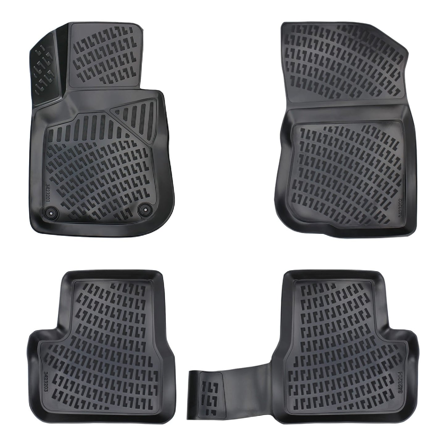 Compatible avec Peugeot 208 (A9) 2012-2019 4D Tapis de Voiture Noir