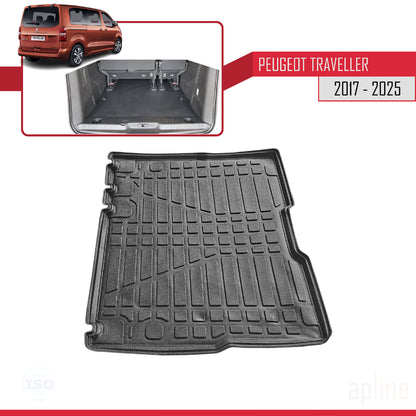 Compatible avec Peugeot Expert 3 Traveller 2017-2025 Flexible Tapis de Coffre Plancher de Chargement Noir