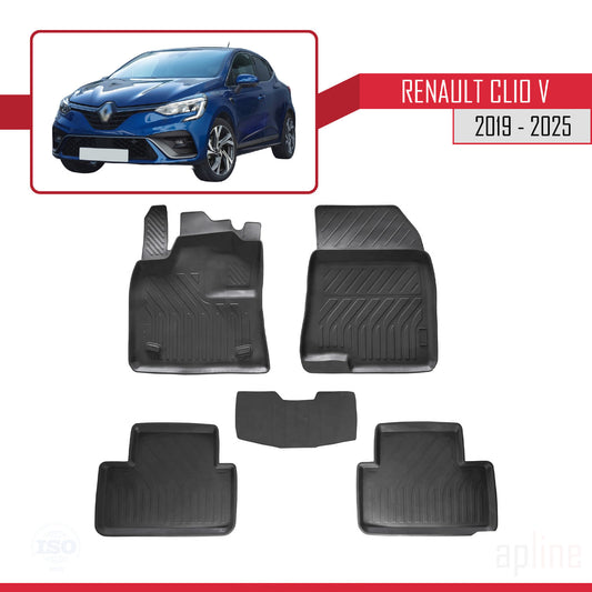 4D Rubbermatten Compatible met Renault Clio 5 2019-2025 Zwart