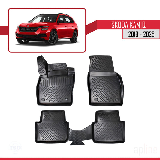 4D Rubbermatten Compatible met Skoda Kamiq 2019-2025 Zwart