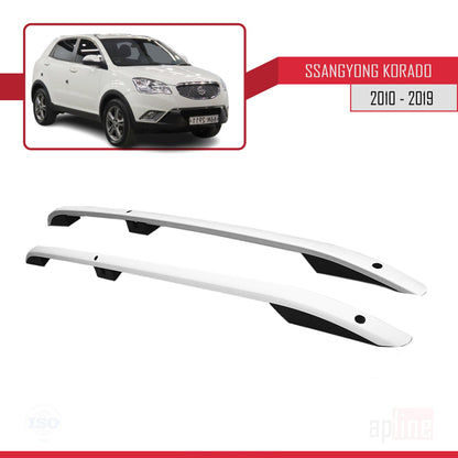 Compatible avec Ssangyong Korando 3 (C200) 2010-2019 (Empattement Court L1/H1) Rails de Toit Porte-bagages sur le Toit (Modèle Adhésif) Gris