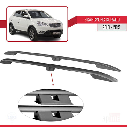 Compatible avec Ssangyong Korando 3 (C200) 2010-2019 (Empattement Court L1/H1) Rails de Toit Porte-bagages sur le Toit (Modèle Adhésif) Noir
