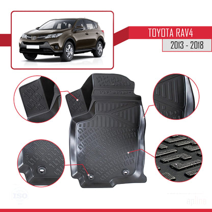Compatible avec Toyota RAV4 IV (XA40) 2013-2018 4D Tapis de Voiture Noir