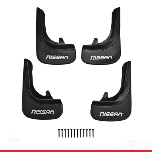 Spatborden Compatible met Nissan Voertuig Voor Achter Set 4 Stukken Zwart