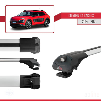 Compatible avec Citroen C4 Cactus 2014-2021 ACE-1 Barres de Toit Railing Porte-Bagages de Voiture Gris Aluminium 3 Barres