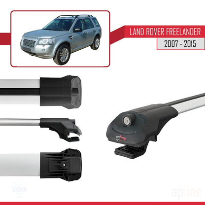 Compatible avec Land Rover Freelander 2 (L359) 2007-2015 ACE-1 Barres de Toit Railing Porte-Bagages de Voiture Gris Aluminium 3 Barres