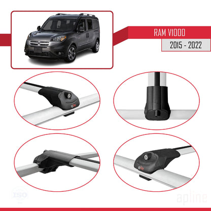 Compatible avec Ram V1000 2015-2022 ACE-1 Barres de Toit Railing Porte-Bagages de Voiture Gris Aluminium 2 Barres