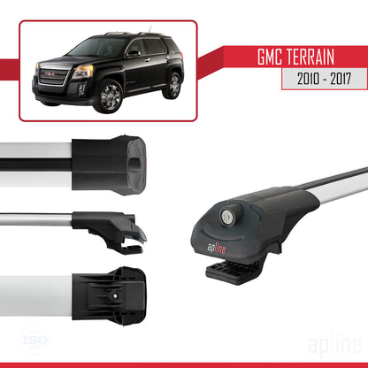 Compatible avec GMC Terrain 2010-2017 ACE-1 Barres de Toit Railing Porte-Bagages de Voiture Gris Aluminium 3 Barres