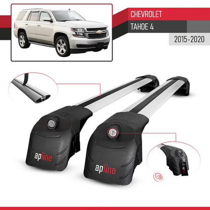 ACE-2 Dakdrager bagagedrager compatibel met Chevrolet Tahoe 4 2015-2020 Spoorstaven Grijs Aluminium 2 Staven
