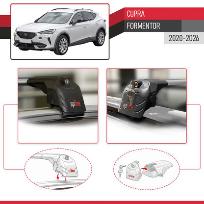 ACE-2 Dakdrager bagagedrager compatibel met Cupra Formentor 2020-2025 Spoorstaven Grijs Aluminium 2 Staven