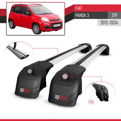 ACE-2 Dakdrager bagagedrager compatibel met Fiat Panda 3 (319) 2012-2024 Spoorstaven Grijs Aluminium 2 Staven