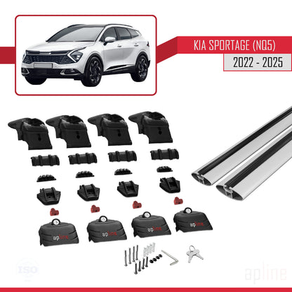 ACE-2 Dakdrager bagagedrager compatibel met Kia Sportage 5 (NQ5) 2022-2025 Spoorstaven Grijs Aluminium 2 Staven