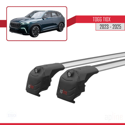 ACE-2 Dakdrager bagagedrager compatibel met Togg T10X 2023-2025 Spoorstaven Grijs Aluminium 2 Staven