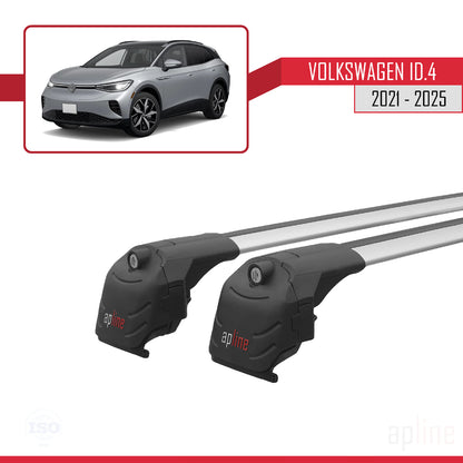 Compatible with Volkswagen ID.4 2020-2025 ACE-2 Car Roof Rack Cross Bar Grey Aluminium 2 Bars