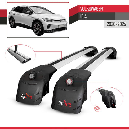 ACE-2 Dakdrager bagagedrager compatibel met Volkswagen ID.4 2020-2025 Spoorstaven Grijs Aluminium 2 Staven