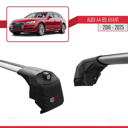 Compatible avec A4 (B9) Avant 2016-2025 ACE-2 Barres de Toit Railing Porte-Bagages de Voiture Gris Aluminium 2 Barres