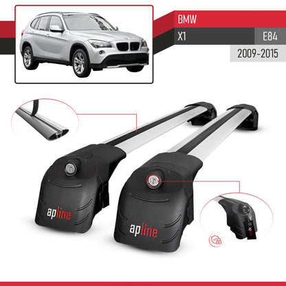 ACE-2 Dakdrager bagagedrager compatibel met BMW X1 (E84) 2010-2015 Spoorstaven Grijs Aluminium 2 Staven