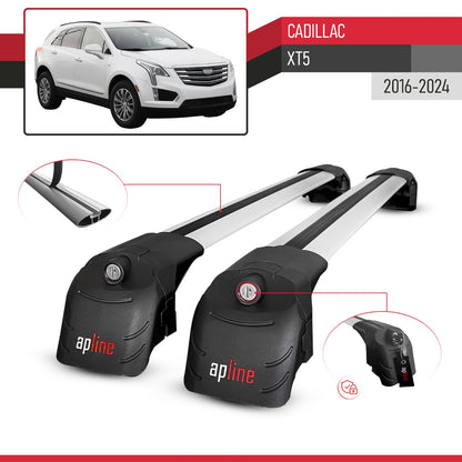ACE-2 Dakdrager bagagedrager compatibel met Cadillac XT5 2017-2024 Spoorstaven Grijs Aluminium 2 Staven