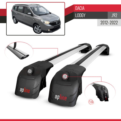 ACE-2 Dakdrager bagagedrager compatibel met Dacia Lodgy (J92) 2012-2022 Spoorstaven Grijs Aluminium 2 Staven
