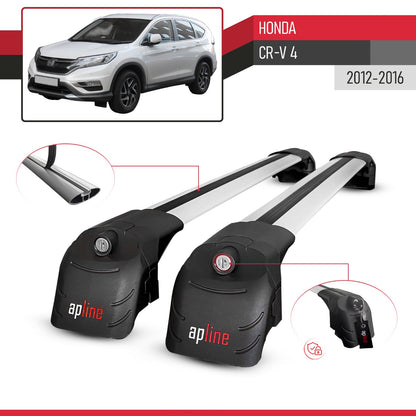 ACE-2 Dakdrager bagagedrager compatibel met Honda CR-V 4 2012-2016 Spoorstaven Grijs Aluminium 2 Staven