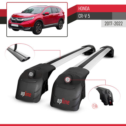 ACE-2 Dakdrager bagagedrager compatibel met Honda CR-V 5 2017-2022 Spoorstaven Grijs Aluminium 2 Staven