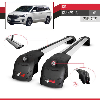 Compatible with Kia Carnival 3 (YP) 2015-2021 ACE-2 Car Roof Rack Cross Bar Grey Aluminium 2 Bars