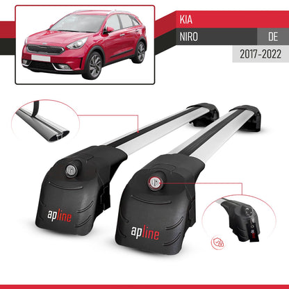 ACE-2 Dakdrager bagagedrager compatibel met Kia Niro (DE) 2017-2022 Spoorstaven Grijs Aluminium 2 Staven
