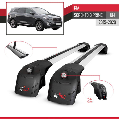 Compatible with Kia Sorento 3 (UM) Prime 2015-2020 ACE-2 Car Roof Rack Cross Bar Grey Aluminium 2 Bars