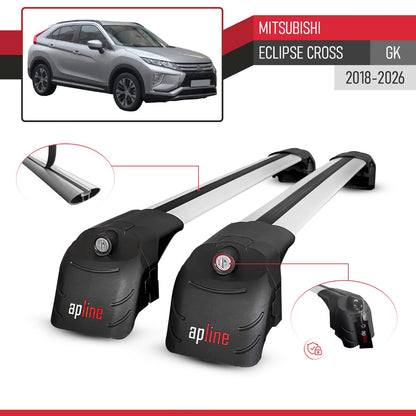 ACE-2 Dakdrager bagagedrager compatibel met Mitsubishi Eclipse Cross (GK) 2018-2025 Spoorstaven Grijs Aluminium 2 Staven