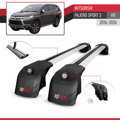Compatible with Mitsubishi Pajero Sport 3 2016-2025 ACE-2 Car Roof Rack Cross Bar Grey Aluminium 2 Bars