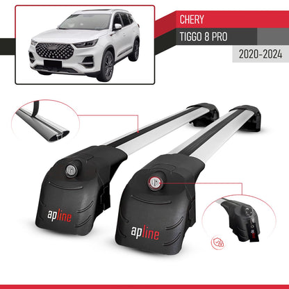 ACE-2 Dakdrager bagagedrager compatibel met Chery Tiggo 8 Pro 2020-2024 Spoorstaven Grijs Aluminium 2 Staven