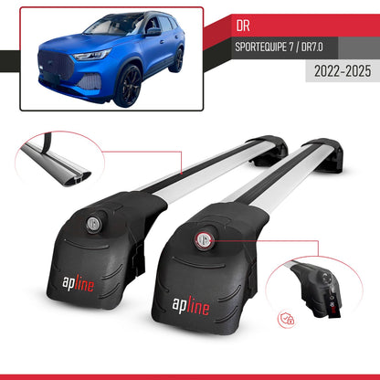 ACE-2 Dakdrager bagagedrager compatibel met DR 7.0 Sportequipe 7 (It) 2023-2025 Spoorstaven Grijs Aluminium 2 Staven