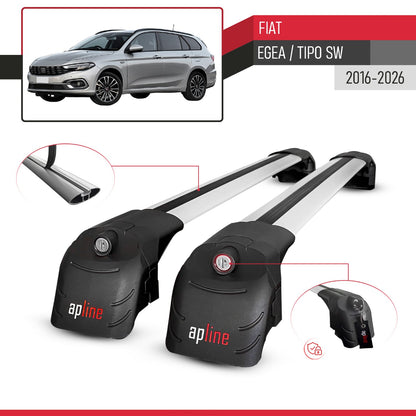 ACE-2 Dakdrager bagagedrager compatibel met Fiat Egea SW 2016-2025 Spoorstaven Grijs Aluminium 2 Staven
