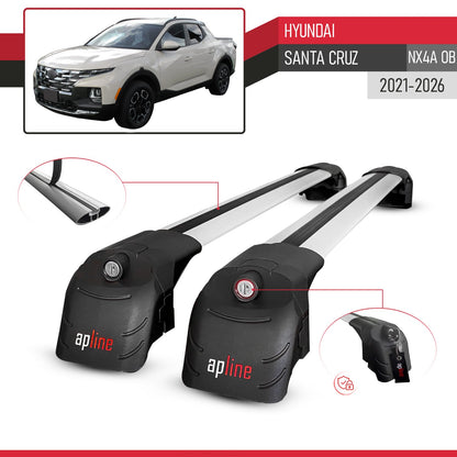 ACE-2 Dakdrager bagagedrager compatibel met Hyundai Santa Cruz (NX4A OB) 2022-2025 Spoorstaven Grijs Aluminium 2 Staven