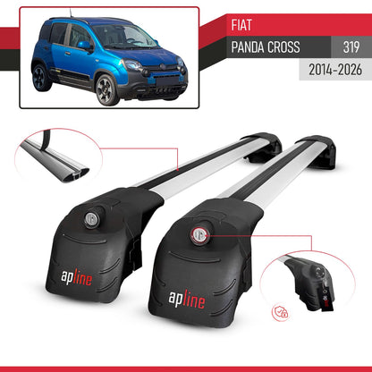 ACE-2 Dakdrager bagagedrager compatibel met Fiat Panda Cross 2014-2025 Spoorstaven Grijs Aluminium 2 Staven