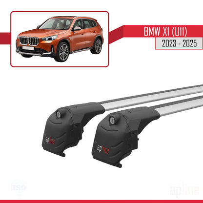 Compatible avec BMW X1 (U11) 2023-2025 ACE-2 Barres de Toit Railing Porte-Bagages de Voiture Gris Aluminium 2 Barres
