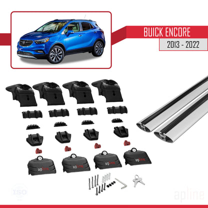 Compatible avec Buick Encore 2013-2022 ACE-2 Barres de Toit Railing Porte-Bagages de Voiture Gris Aluminium 2 Barres