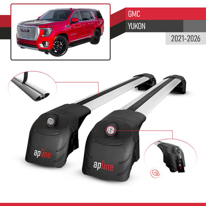 ACE-2 Dakdrager bagagedrager compatibel met GMC Yukon 2021-2024 Spoorstaven Grijs Aluminium 2 Staven