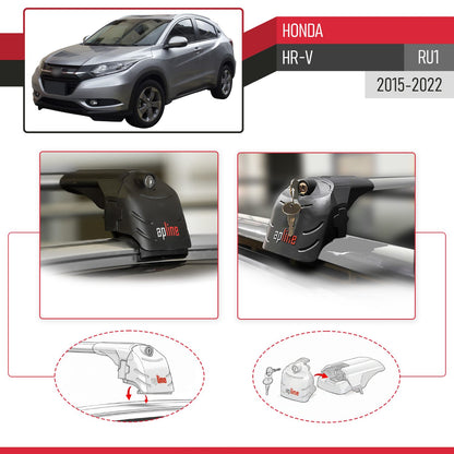 ACE-2 Dakdrager bagagedrager compatibel met Honda HR-V 2016-2022 Spoorstaven Grijs Aluminium 2 Staven