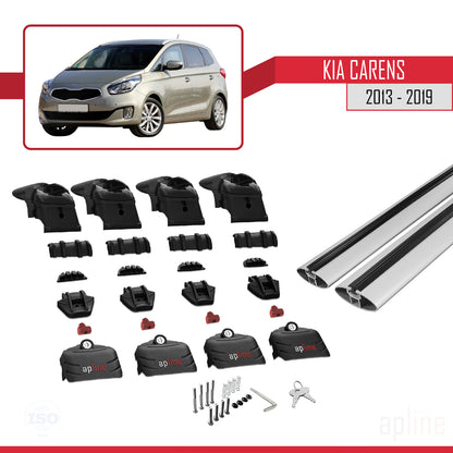 Compatible avec Kia Carens 2013-2019 ACE-2 Barres de Toit Railing Porte-Bagages de Voiture Gris Aluminium 2 Barres