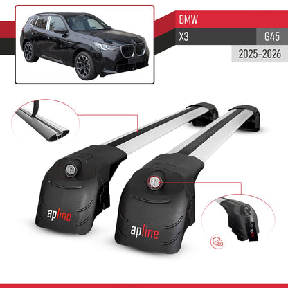 ACE-2 Dakdrager bagagedrager compatibel met BMW X3 (G45) 2025 Spoorstaven Grijs Aluminium 2 Staven