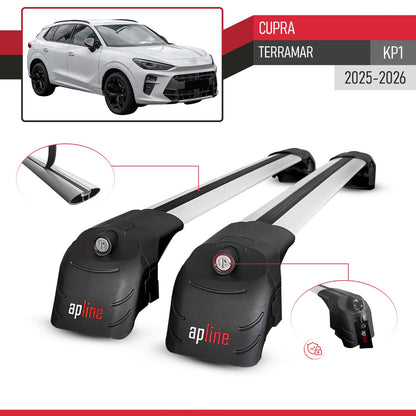 ACE-2 Dakdrager bagagedrager compatibel met Cupra Terramar 2025 Spoorstaven Grijs Aluminium 2 Staven