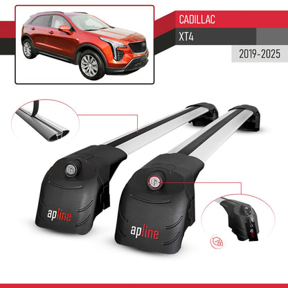 ACE-2 Dakdrager bagagedrager compatibel met Cadillac XT4 2019-2025 Spoorstaven Grijs Aluminium 2 Staven